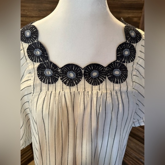 Madewell Embroidered Butterfly Striped Cotton Dress - Picture 2 of 9